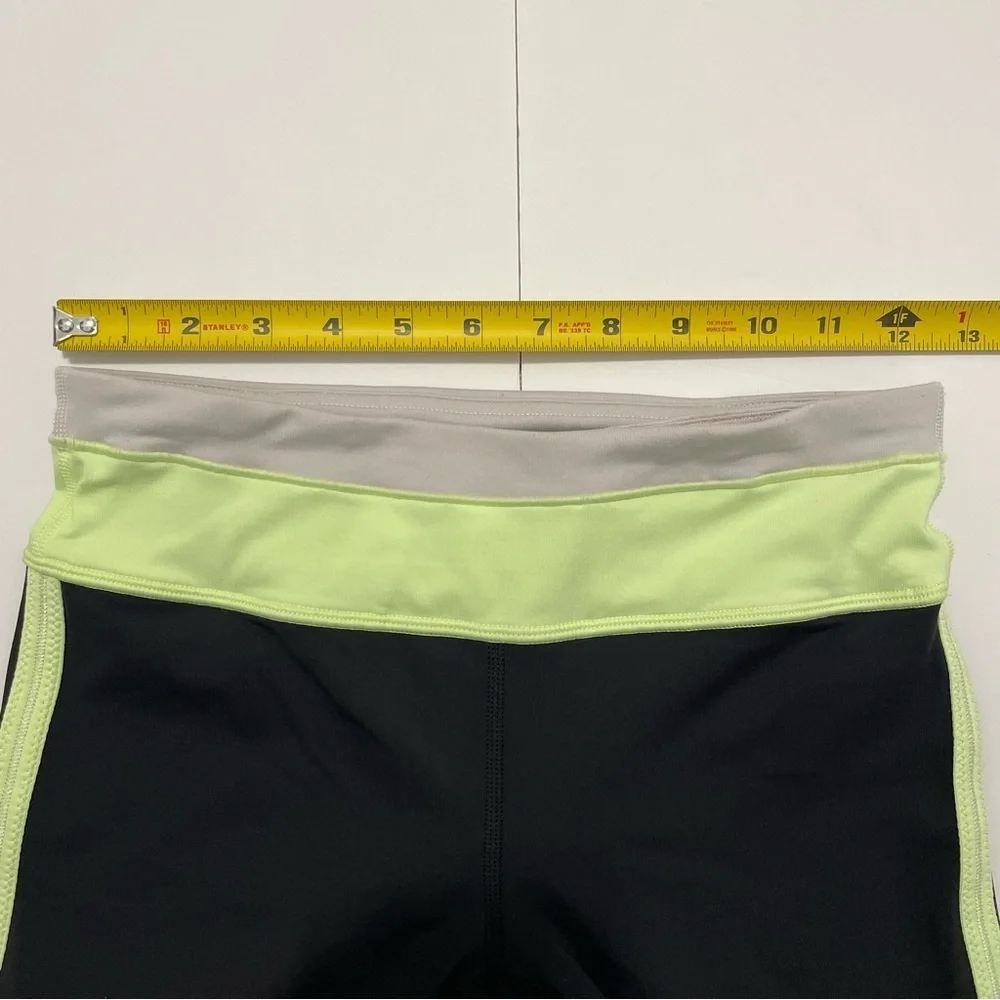 Lululemon Up The Pace Cropped Women’s Leggings Black and Green Size 4